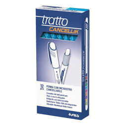 F.I.L.A. Penna Cancellabile Tratto Cancellik Azzurro - Diametro Punta 0,4Mm - Confezione Da 12 Pezzi