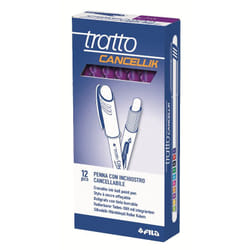 F.I.L.A. Penna Cancellabile Tratto Cancellik Viola - Diametro Punta 0,4Mm - Confezione Da 12 Pezzi