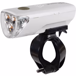 Fanale anteriore con tre LED per ottimizzare la visione anteriore mentre si pedala. Dotato di staffa per aggancio al manubrio ...
