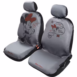 DISNEY Coppia coprisedili anteriori auto Minnie Mouse Topolina poggiatesta grigio rosso airbag compatibile universale per tut ...