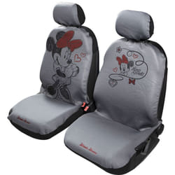 Disney - Coppia coprisedili anteriori auto Minnie Mouse Topolina poggiatesta grigio rosso airbag compatibile universale per tutte le auto
