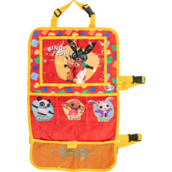 Bing - Proteggisedile portaoggetti Tablet Organizer auto per bambini di colore rosso con i simpatici Flop, Pando, Sula e Coco