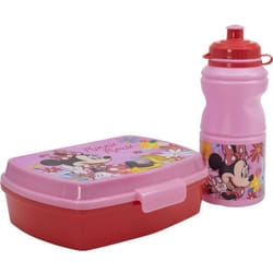 Disney - Set borraccia da 380 ml e Sandwich Box per bambini in plastica Minnie