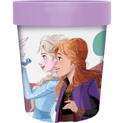Bicchiere azzurro per bambine in plastica Frozen Elsa e Anna 260 ml con base antiscivolo - Disney