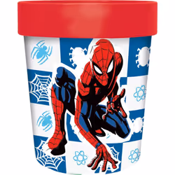 MARVEL Marvel Bicchiere rosso per bambini in plastica Spiderman Uomo Ragno 260 ml con base antiscivolo