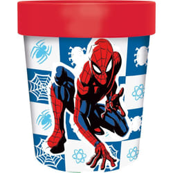 Bicchiere rosso per bambini in plastica Spiderman Uomo Ragno 260 ml con base antiscivolo - Marvel