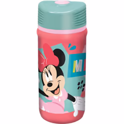 DISNEY Disney Borraccia rosa e azzurra in plastica per bambine Minnie Topolina 390 ml con chiusura antigoccia
