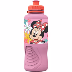 DISNEY Disney Borraccia rosa per bambine in plastica Minnie 400 ml con chiusura antigoccia e banda antiscivolo