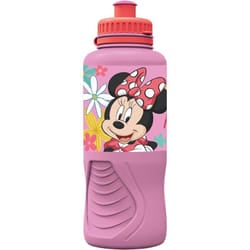 Borraccia rosa per bambine in plastica Minnie 400 ml con chiusura antigoccia e banda antiscivolo - Disney