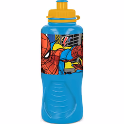 MARVEL Marvel Borraccia azzurra per bambini in plastica Spiderman Uomo Ragno 400 ml con chiusura antigoccia e banda antiscivo ...