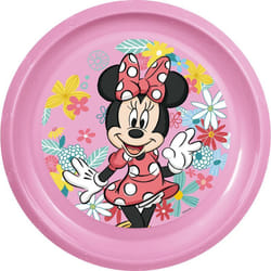 Piatto piano rosa per bambine in plastica Minnie resistente agli urti accidentali e riutilizzabile - Disney