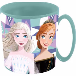 DISNEY Disney Tazza azurra per bambine in plastica Frozen Elsa e Anna da 350 ml adatta al microonde