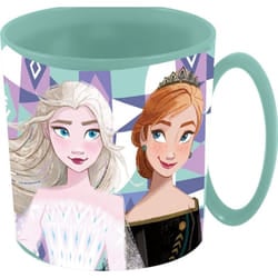Disney - Tazza azurra per bambine in plastica Frozen Elsa e Anna da 350 ml adatta al microonde