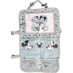 Disney - Proteggisedile portaoggetti Tablet Organizer auto per bambini di colore grigio e rosa con i simpatici topolini Minnie e Mickey Mouse