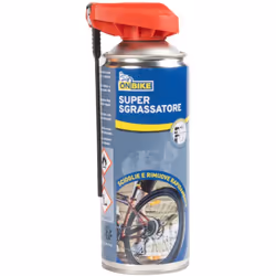 ON BIKE Super sgrassatore spray da 400 ml con doppio erogatore ad azione rapida che non richiede risciacquo