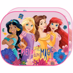 DISNEY Disney Coppia tendine laterali parasole auto Principesse bambine 44 x 35 cm con grafiche Jasmine Rapunzel Belle Ariel ...