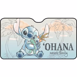 DISNEY Parasole anteriore parabrezza auto Lilo & Stitch 130x70cm Bambino Bambina con grafica Stitch su fondo lilla