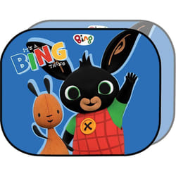 Coppia tendine laterali parasole auto Bing bambino bambine 44 x 35 cm con grafica Bing e Flop su fondo blu