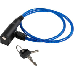 On Bike - Antifurto a cavo per bicicletta in acciaio blu rivestito in pvc - dimetro 6 millimetri e lunghezza 650 millimetri - con serratura