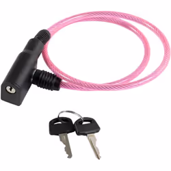 ON BIKE Antifurto a cavo per bicicletta in acciaio rosa rivestito in pvc - dimetro 6 millimetri e lunghezza 650 millimetri - ...