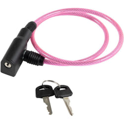 On Bike - Antifurto a cavo per bicicletta in acciaio rosa rivestito in pvc - dimetro 6 millimetri e lunghezza 650 millimetri - con serratura