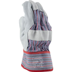 Armor - Guanti in pelle o crosta di bovino con dorso in cotone Worker taglia 10