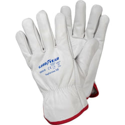 Goodyear Guanti in pelle pieno fiore di groppone taglia 10 colore bianco, guanti da lavoro