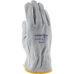 Goodyear - Guanti in pelle pieno fiore e crosta taglia 9 colore bianco, guanti da lavoro