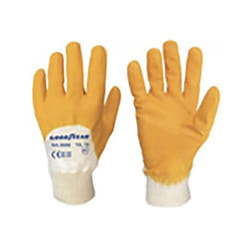 Goodyear - guanti in cotone e nitrile taglia 10 colore giallo/bianco, guanti da lavoro
