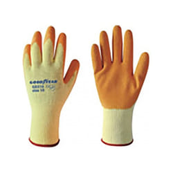 Goodyear - guanti in cotone e lattice taglia 9 colore bianco/arancione, guanti da lavoro