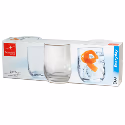 Bormioli Rocco Confezione 3 bicchieri loto in vetro per acqua 27.5 cl