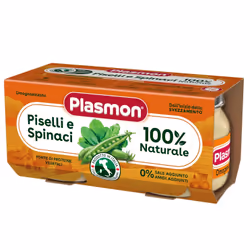 Plasmon Omogeneizzato Piselli e Spinaci 2x80g, 80 g, Pisello, Spinaci