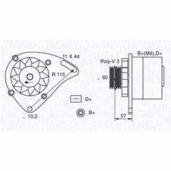 Alternatore, generatore MAGNETI MARELLI 063321173010