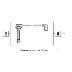 Diametro [mm]: 7. Indice: 941318111103. Numero del Produttore: 941318111103. N° raccordi: 4. Produttore: MAGNETI MARELLI. dia ...