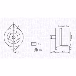 Alternatore, generatore MAGNETI MARELLI 063320070010 - Vista aggiuntiva 3