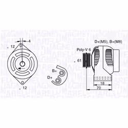 Alternatore-corrente carica [a]: 120. Indice: 063377032010. Numero del Produttore: 063377032010. Produttore: MAGNETI MARELLI. ...