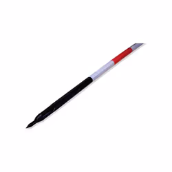 Palina in legno senza ghiera. Puntale in metallo forgiato, corpo verniciato rosso/bianco ogni 20 cm. Lunghezza cm.160, diamet ...