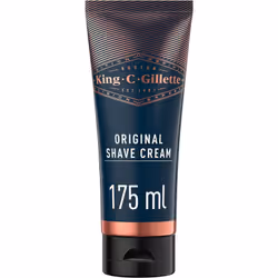GILLETTE KING C. ORIGINALE CREMA DA BARBA UOMO IDRATANTE 175 ML PER PELLI SENSIBILI E UNA RASATURA DI LIVELLO PROFESSIONALE S ...