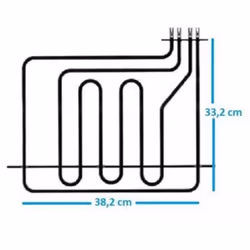 RESISTENZA DOPPIA FORNO 800W 1600W NARDI Altezza Utile mm : 332 Larghezza mm : 382 Profondita' mm : Interasse mm : 24/56 Trav ...