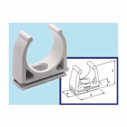 Fissatubi aperto in materiale plastico per tubi in PVC, foro ad asola, indicatore per l'allineamento, guida per installazioni ...
