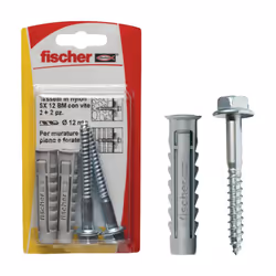 fischer SX BM K Fissaggio in nylon con vite legno testa flangiata esagonale SX BM K in blister Materiali di supporto: - Calce ...