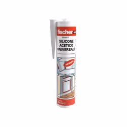 Silicone del brand Fischer bianco, indicato per sigillature su vetro, ceramica, smalto, klinker, alluminio anodi9zzato (super ...