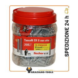200 tasselli Fischer con vite sx 6 s al prezzo di 150 + punta sds 6.