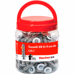 Tassello in nylon con vite T.S.C. Set di fissaggio con taglio combinato, cono di espansione metallico, vite metrica ed access ...