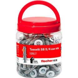 Tassello in Nylon con Vite sb 9 mm Fischer Barattolo 125 Pezzi