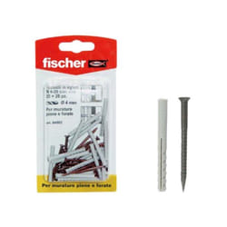 Tassello in nylon n 4 - 35 k con vite brunita, inserimento a percussione. confezione 25 pezzi - Fischer