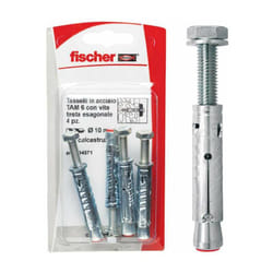 Fischer Tasselli acciaio TA M 6 S/10 K con vite testa esagonale (4 Pz.)