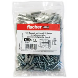 100 tasselli in nylon Fischer diametro 5 con vite