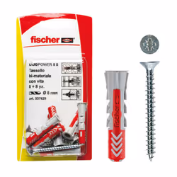fischer Duopower S K Fissaggio con vite DUOPOWER S K in blister Materiali di supporto: - Calcestruzzo - Mattone pieno in late ...