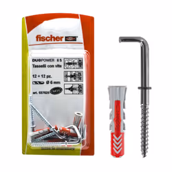 fischer Duopower 6 C/.. K Fissaggio con accessorio DUOPOWER 6 C/.. K in blister (in foto con occhiolo aperto) Materiali di su ...